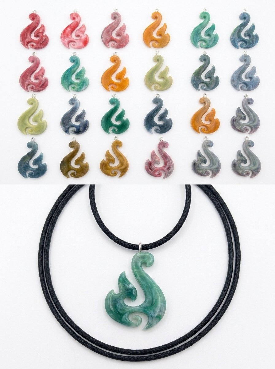 Deep Blue Recycling fish hook pendant necklaces in multiple colors